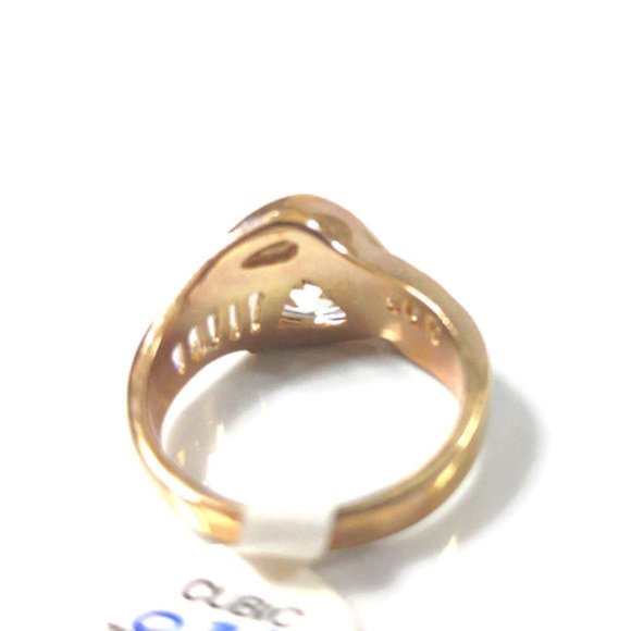 Fashion Ring CZ Crisscross Gold Plated Band 50MILS - Picture 8 of 8